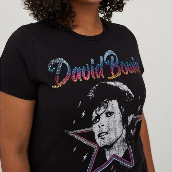 Torrid Classic Fit Crew Tee - David Bowie Black sz 5 - Picture 2 of 2